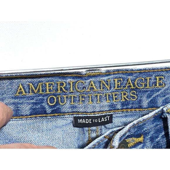 American Eagle Made to Last Slim Fit Jeans Mens 31x31 Distressed Thrashed Grunge - Picture 7 of 11